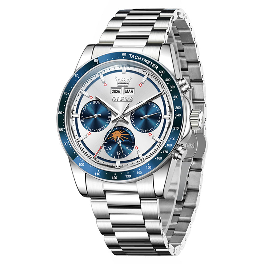 Silver Blue front view - OLEVS 6756