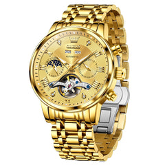 all gold automatic mechanical watch - OLEVS 6763