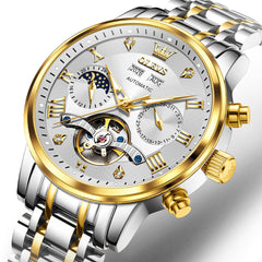 two tone white open heart dial close up - OLEVS 6763