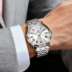 OLEVS 6780 Roman Numerals Day Date Mechanical Watch for Men - All Gold Watch | Olevs Watch Store