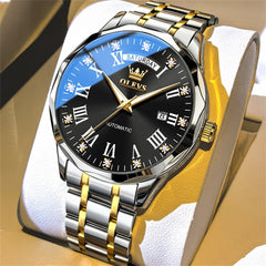 OLEVS 6780 Roman Numerals Day Date Mechanical Watch for Men - All Gold Watch | Olevs Watch Store