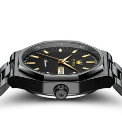 All Black polygon case side profile - OLEVS 6786