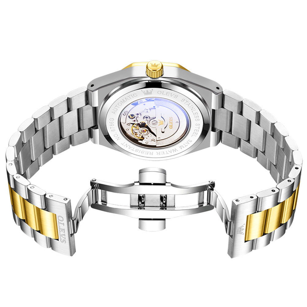 exhibition caseback and butterfly clasp - OLEVS 6786