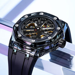 All Black transparent case closeup - OLEVS 6788