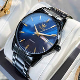 OLEVS 6898 – Men's Ultra Thin Day Date Watch Stainless Steel Quartz Casual Timepiece