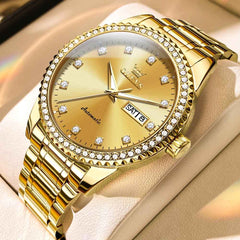OLEVS 7003 – Men's Diamond Bezel Day Date Mechanical Watch