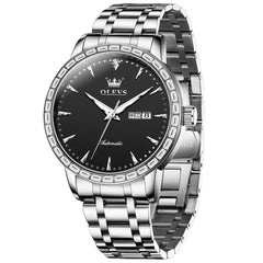 OLEVS 7019 Diamond Bezel Automatic Mechanical Watch For Men - All Gold Watch | Olevs Watch Store