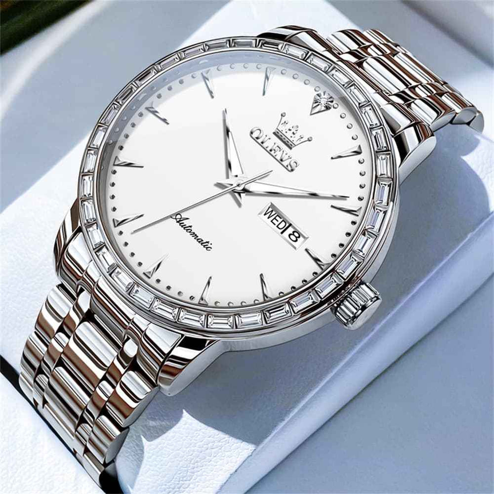 OLEVS 7019 – Men's Diamond Bezel Automatic Mechanical Watch