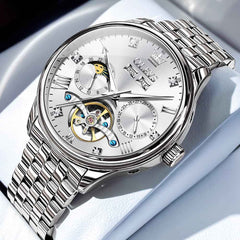 OLEVS 7023 – Men's Skeleton Moon Phase Automatic Watch