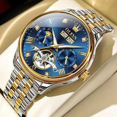 OLEVS 7023 – Men's Skeleton Moon Phase Automatic Watch