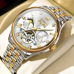 OLEVS 7023 – Men's Skeleton Moon Phase Automatic Watch