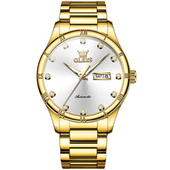 OLEVS 7030 Automatic Mechanical Dress Watch for Men - All Silver Watch | Olevs Watch Store