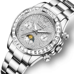 OLEVS 7038 – Men's Luxury Diamond Moon Phase Mechanical Watch