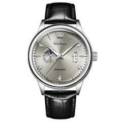 OLEVS 7040 Curved Mirror Automatic Mechanical Watch For Men - Silver Grey Watch | Olevs Watch Store
