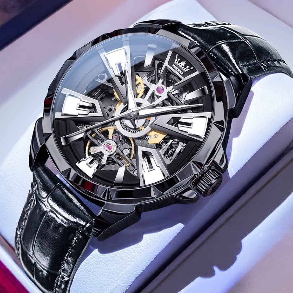 OLEVS 7051 – Men's Skeleton Racing Mechanical Watch