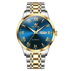 OLEVS 7060 Classic Roman Numeral Automatic Watch For Men - All Gold Watch | Olevs Watch Store