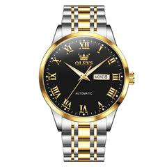 OLEVS 7060 Classic Roman Numeral Automatic Watch For Men - All Gold Watch | Olevs Watch Store