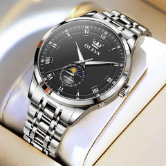 OLEVS 7063 – Men's Diamond Moon Phase Automatic Watch