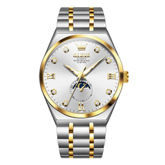OLEVS 7069 Octagonal Moon Phase Automatic Watch For Men - Two Tone Blue Watch | Olevs Watch Store