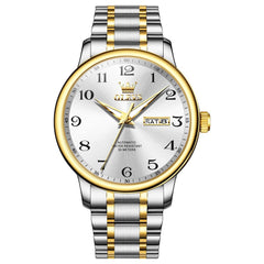 OLEVS 7072 Arabic Numeral Dual Calendar Automatic Watch For Men - All Gold Watch | Olevs Watch Store