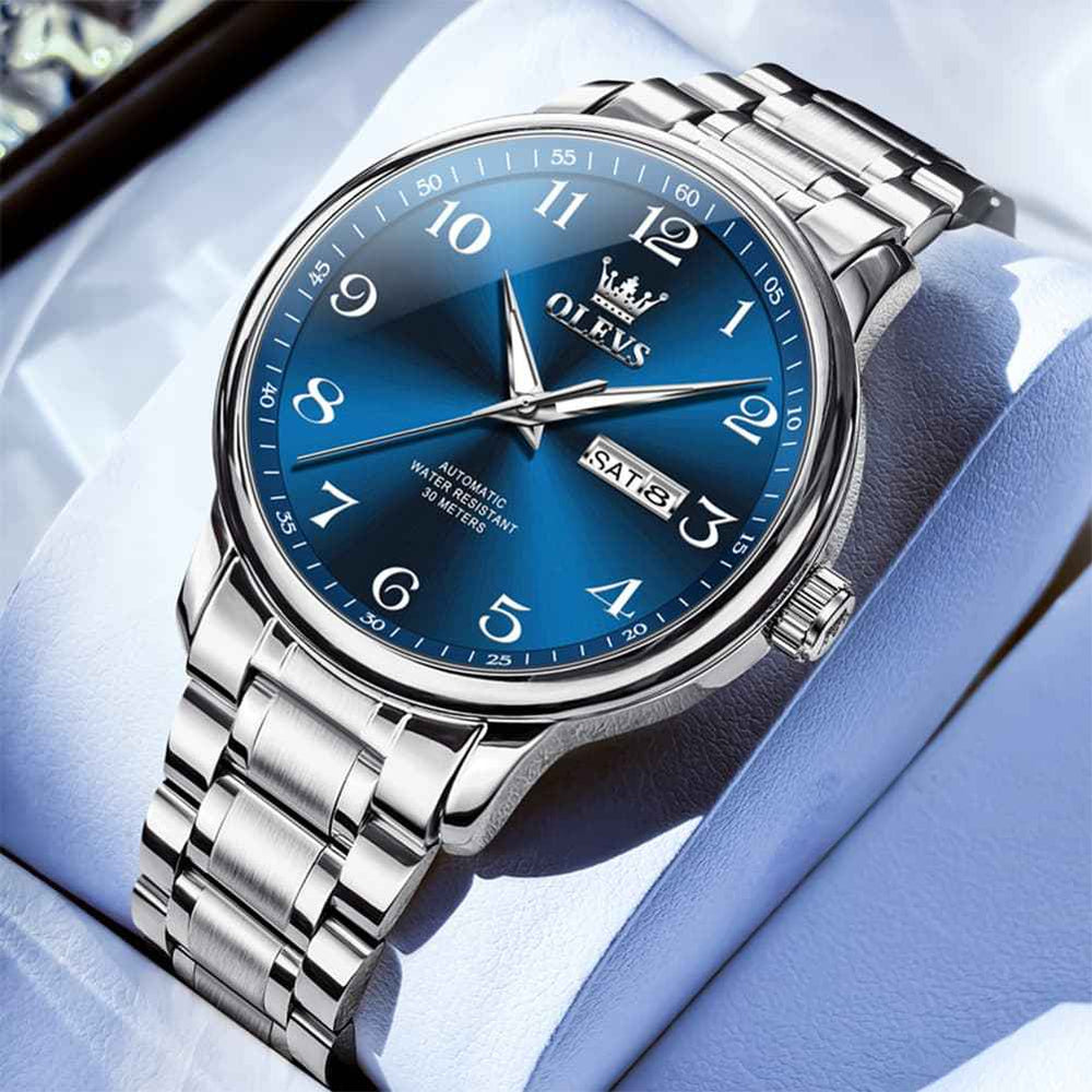 OLEVS 7072 – Men's Arabic Numeral Dual Calendar Automatic Watch