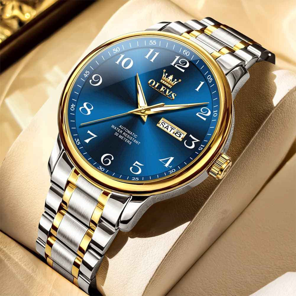 OLEVS 7072 – Men's Arabic Numeral Dual Calendar Automatic Watch