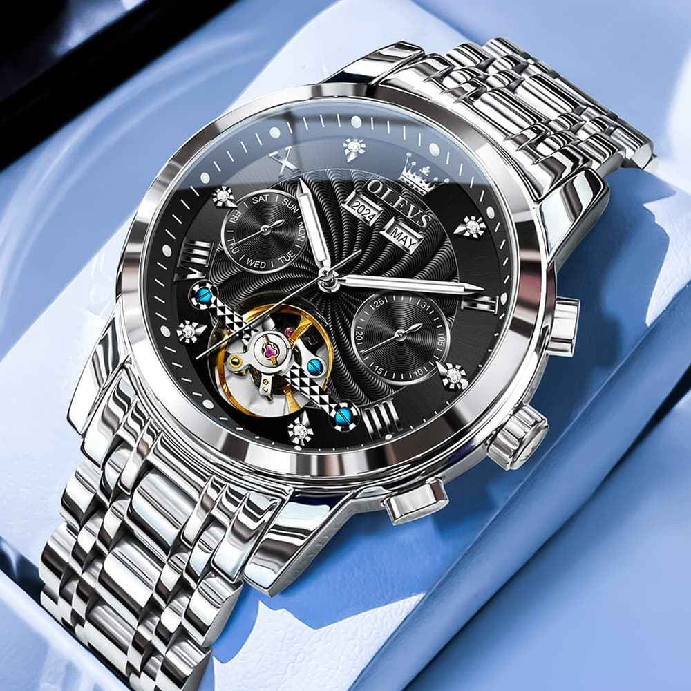 OLEVS 7088 – Men's Open Heart Roman Numeral Automatic Watch