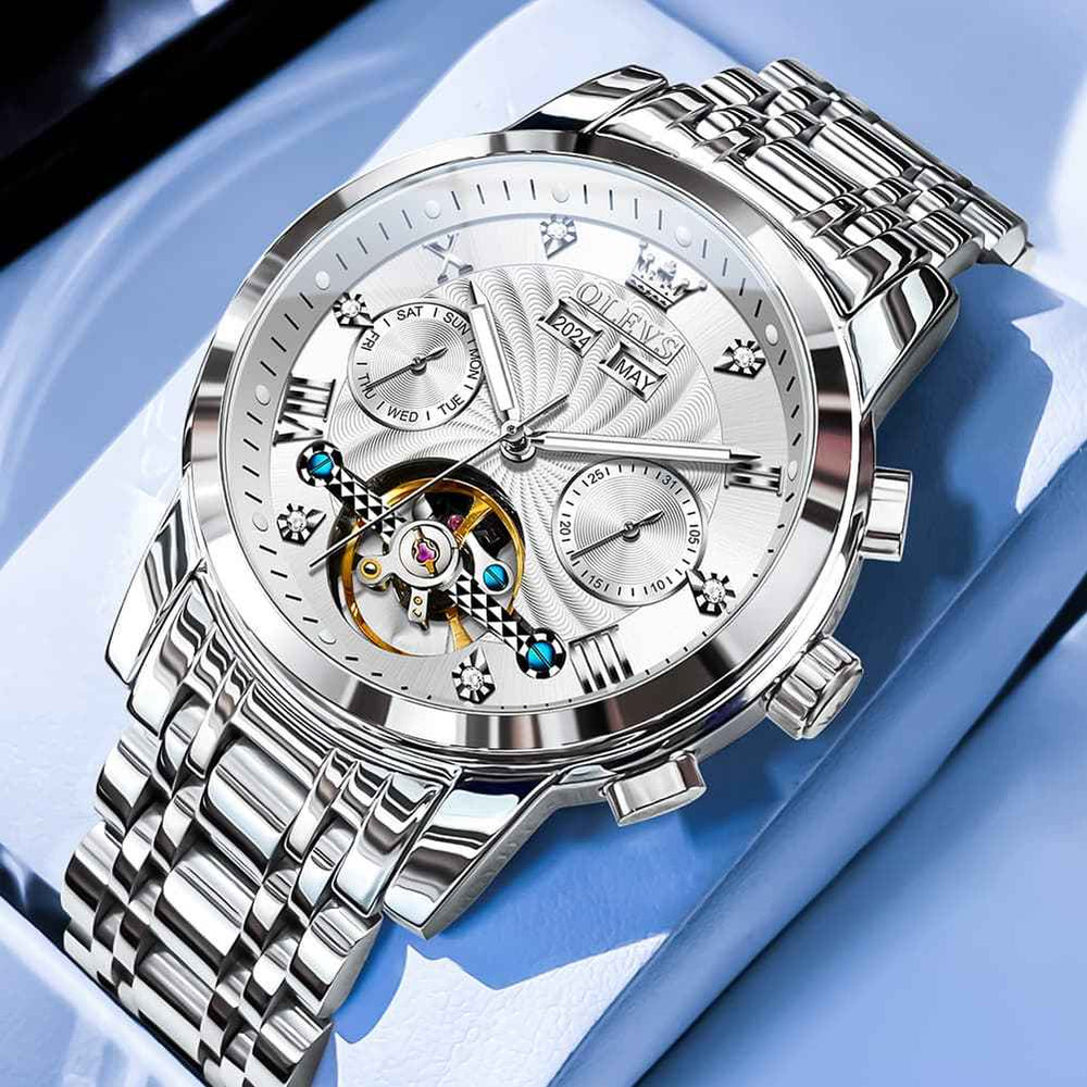 OLEVS 7088 – Men's Open Heart Roman Numeral Automatic Watch