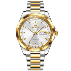 OLEVS 7090 Classic Dual Calendar Automatic Watch For Men - All Gold Watch | Olevs Watch Store