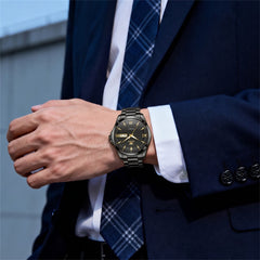 all black watch business wrist style - OLEVS 7099