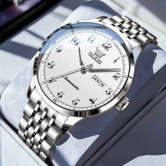 OLEVS 7100 – Men's Arabic Numeral Dual Calendar Automatic Watch