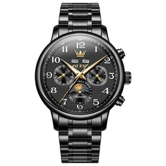 OLEVS 7126 Multifunction Automatic Mechanical Watch for Men - All Black Watch | Olevs Watch Store