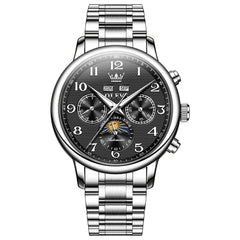OLEVS 7126 Multifunction Automatic Mechanical Watch for Men - All Black Watch | Olevs Watch Store