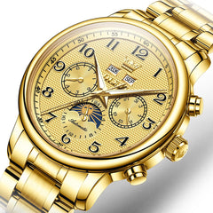 OLEVS 7126 Multifunction Automatic Mechanical Watch for Men - All Black Watch | Olevs Watch Store
