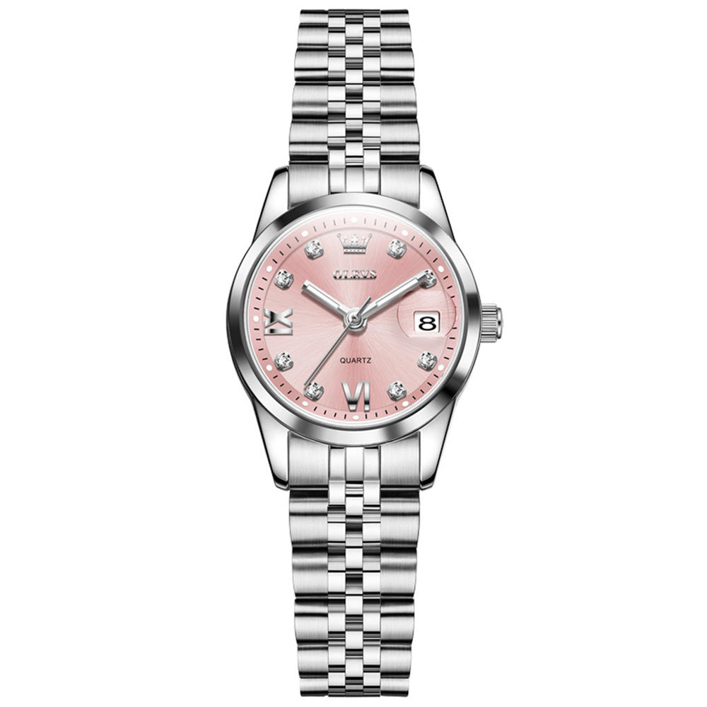 Silver Pink front view - OLEVS 7133