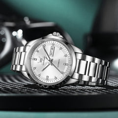 Silver White business watch lifestyle - OLEVS 7136