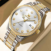 OLEVS 9905 – Men's Diamond Bezel Luxury Dress Quartz Watch
