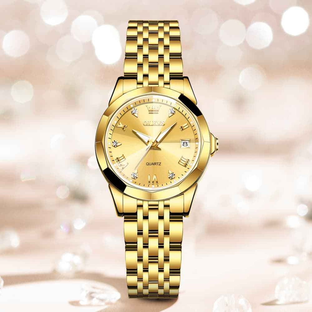 OLEVS 9931 – Women's Elegant Diamond Stainless Steel Quartz Watch