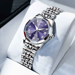 OLEVS 9931 – Women's Elegant Diamond Stainless Steel Quartz Watch