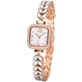 OLEVS 9987 Mermaid Crystal Bracelet Square Watch for Women - Rose Gold Watch | Olevs Watch Store