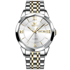 OLEVS 9989 Diamond Cut Glass Couple Dress Watch for Men and Women - Women All Gold Watch | Olevs Watch Store