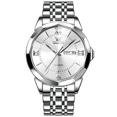 OLEVS 9989 Diamond Cut Glass Couple Dress Watch for Men and Women - Women All Gold Watch | Olevs Watch Store