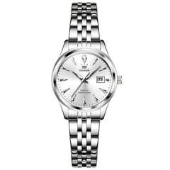 OLEVS Couple Watch Faceted Crystal Two Tone Stainless Steel Date Quartz 5598 - Women - All Gold Watch | Olevs Watch Store