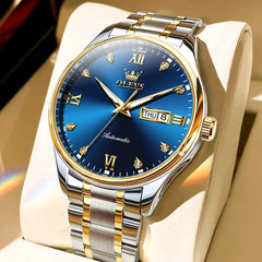 OLEVS 9955 – Men's Diamond Dial Day Date Automatic Mechanical Watch
