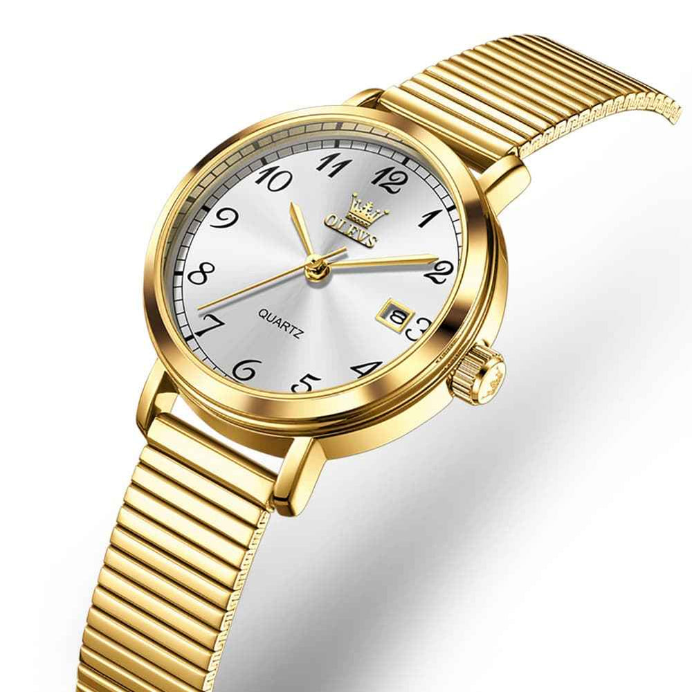 OLEVS 7130 – Women's Petite Minimalist Mesh Watch with Date