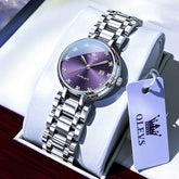 OLEVS 5575 – Women Lucky Diamond Dress Watch Stainless Steel Quartz Date