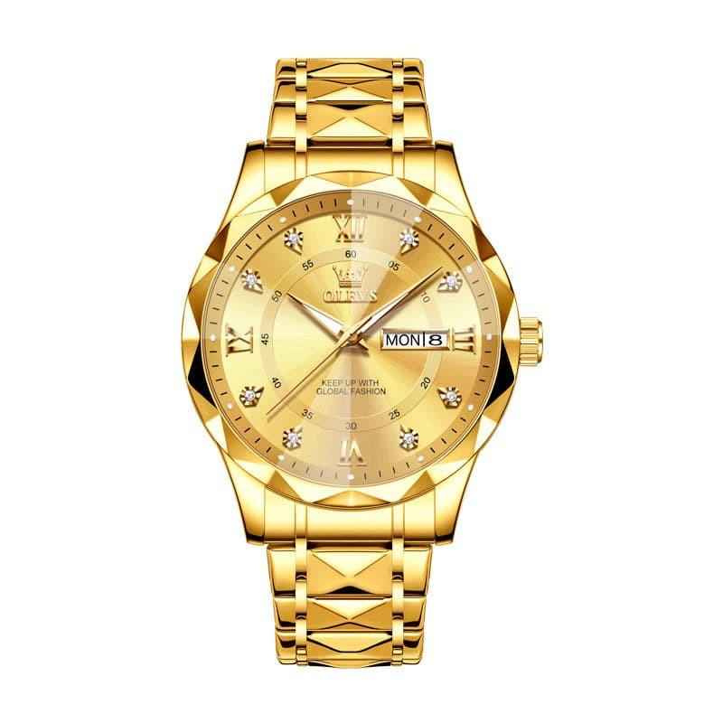 The Royal Diamond Executive | 3D Faceted Crystal & Gold Steel