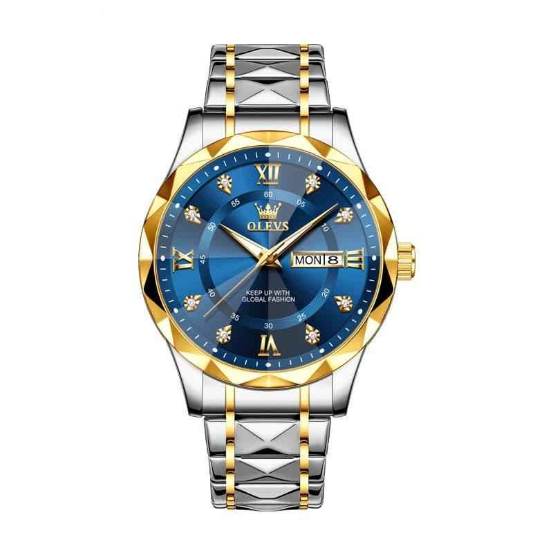 The Royal Diamond Executive | 3D Faceted Crystal & Gold Steel