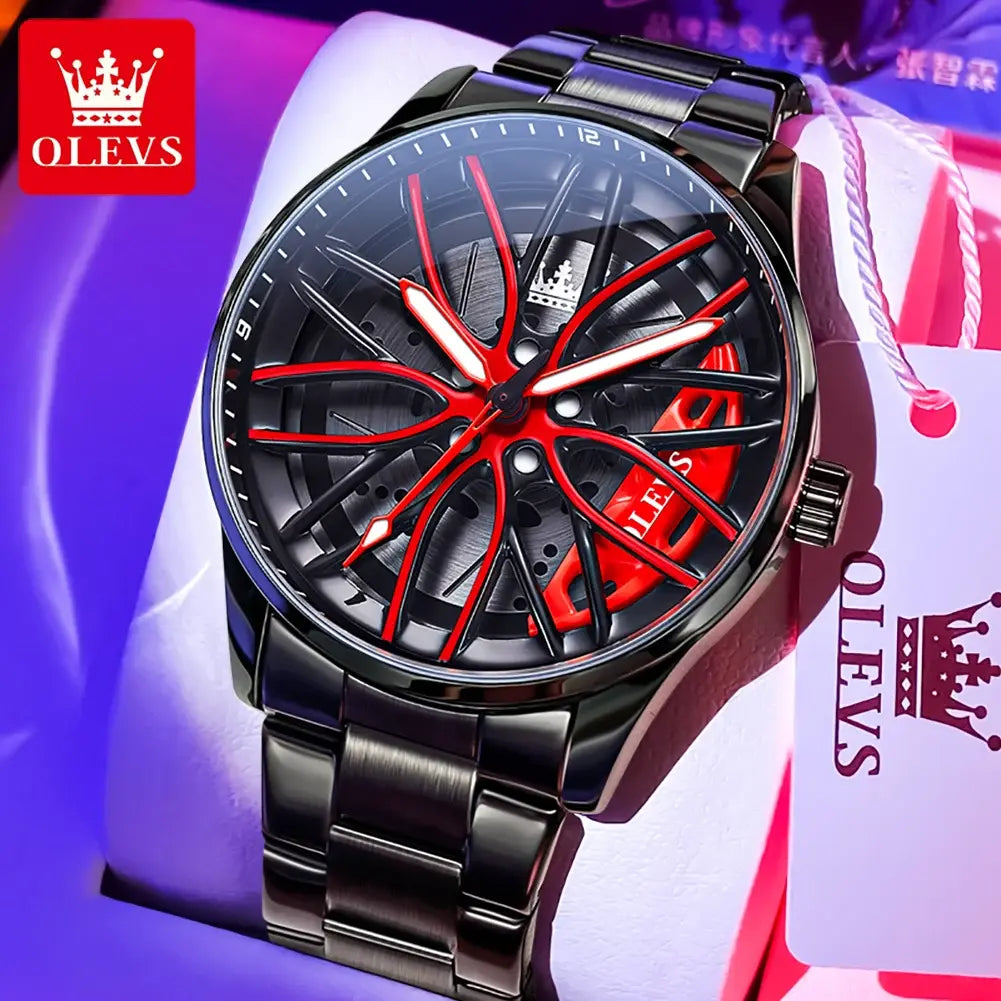 OLEVS 9937 Hip Hop Car Wheel Watch