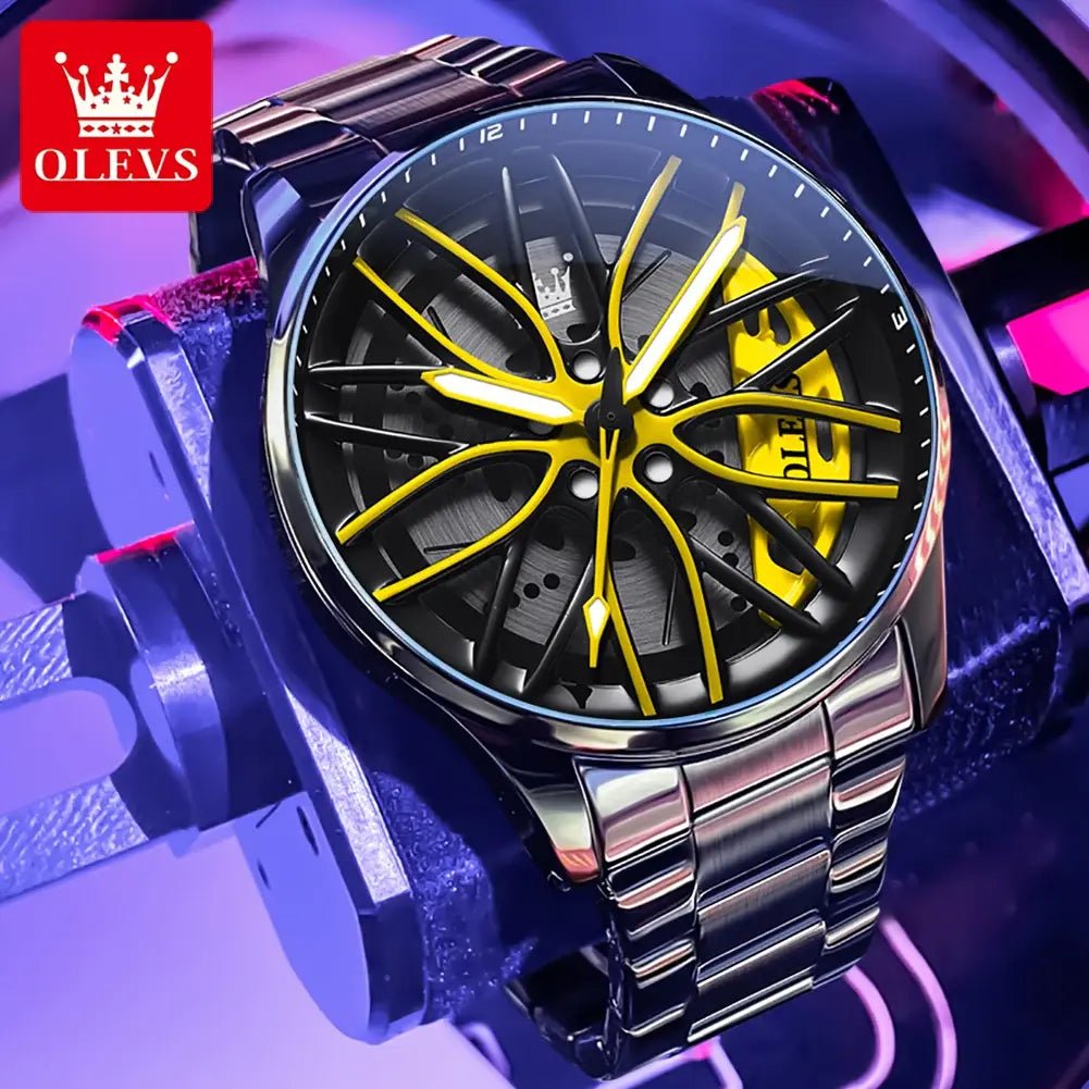 OLEVS 9937 Hip Hop Car Wheel Watch